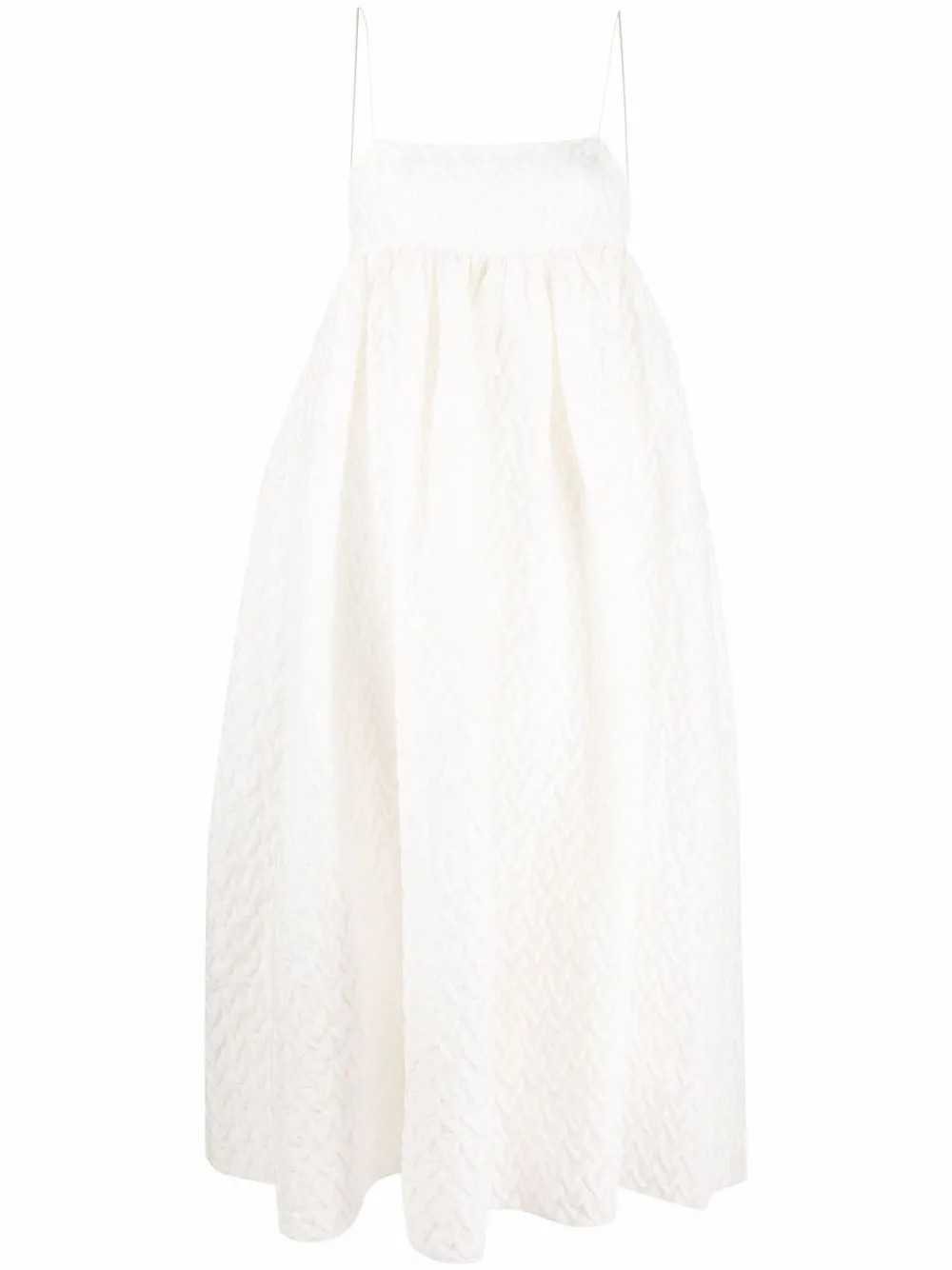 Cecilie Bahnsen Beth plissé empire-line dress - White | Farfetch Global