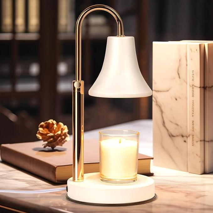 Candle Warmer Lamp White, Height Adjustable Candle Lamp Warmer with Timer, Dimmable Electric Wax ... | Amazon (US)