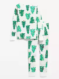 Gender-Neutral Matching Print Snug-Fit Pajama Set for Kids