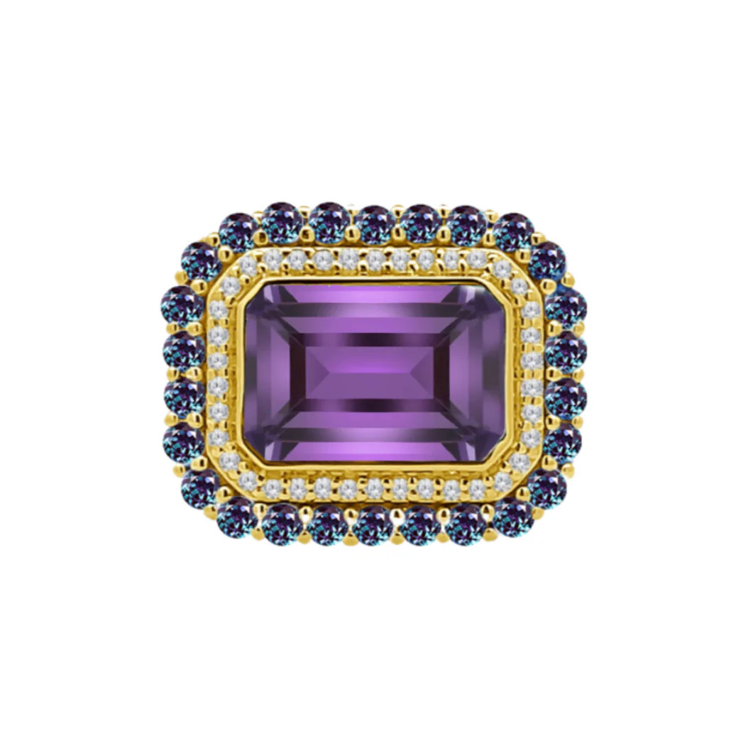 Nicole Amethyst and Alexandrite Gemstone Ring | LINDSEY LEIGH JEWELRY