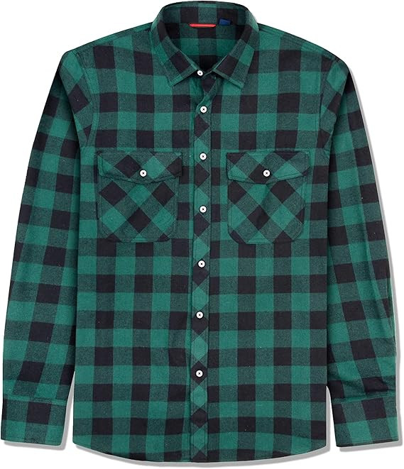 J.VER Men's Flannel Plaid Shirts Long Sleeve Regular Fit Casual Button Down Checkered Buffalo Pla... | Amazon (US)
