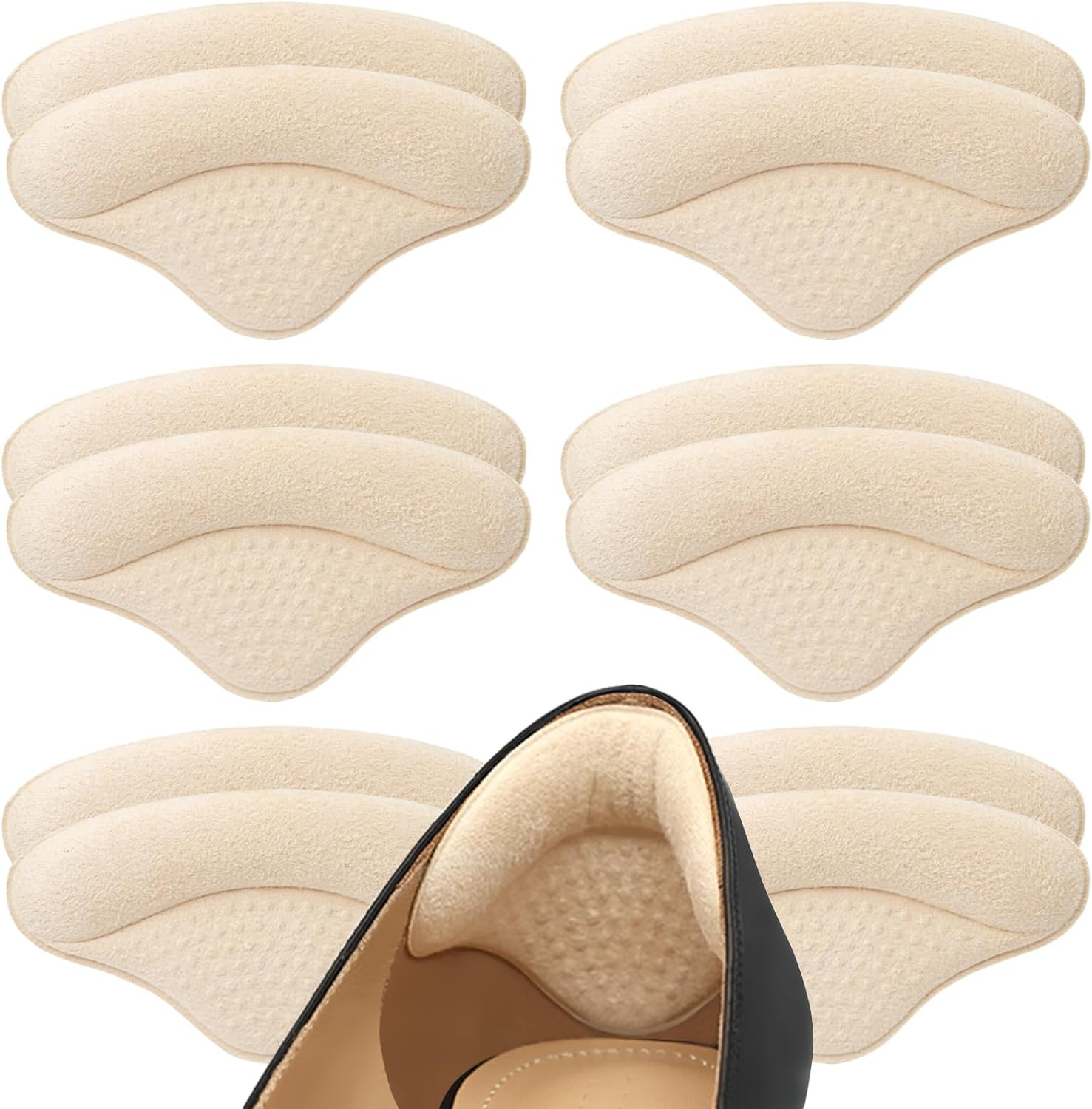 6 Pairs Heel Pads Heel Grips Liner for Loose Shoes, Heel Cushion Pads Heel Inserts for Shoe Too Big, Ultra Soothing Heel Protectors for Heel Pain, Heel Slipping, Blisters, Friction(Beige) | Amazon (US)