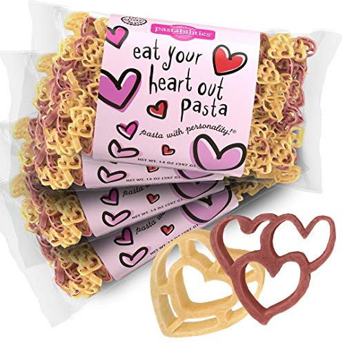 Pastabilities Fun Shaped Pasta for Kids - Eat Your Heart Out Pasta - Valentines and Love Fun Theme, Non-GMO Natural Wheat Pasta, All-Natural, Kosher Certified, Made in the USA, (4 Pack, 14 Oz) | Amazon (US)