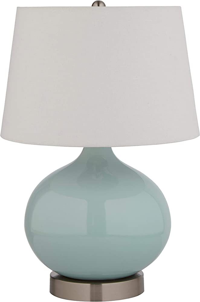 Stone & Beam ALT0316051 Ceramic Lamp, With Bulb, White Shade, 11" x 11" x 20", Cyan | Amazon (US)