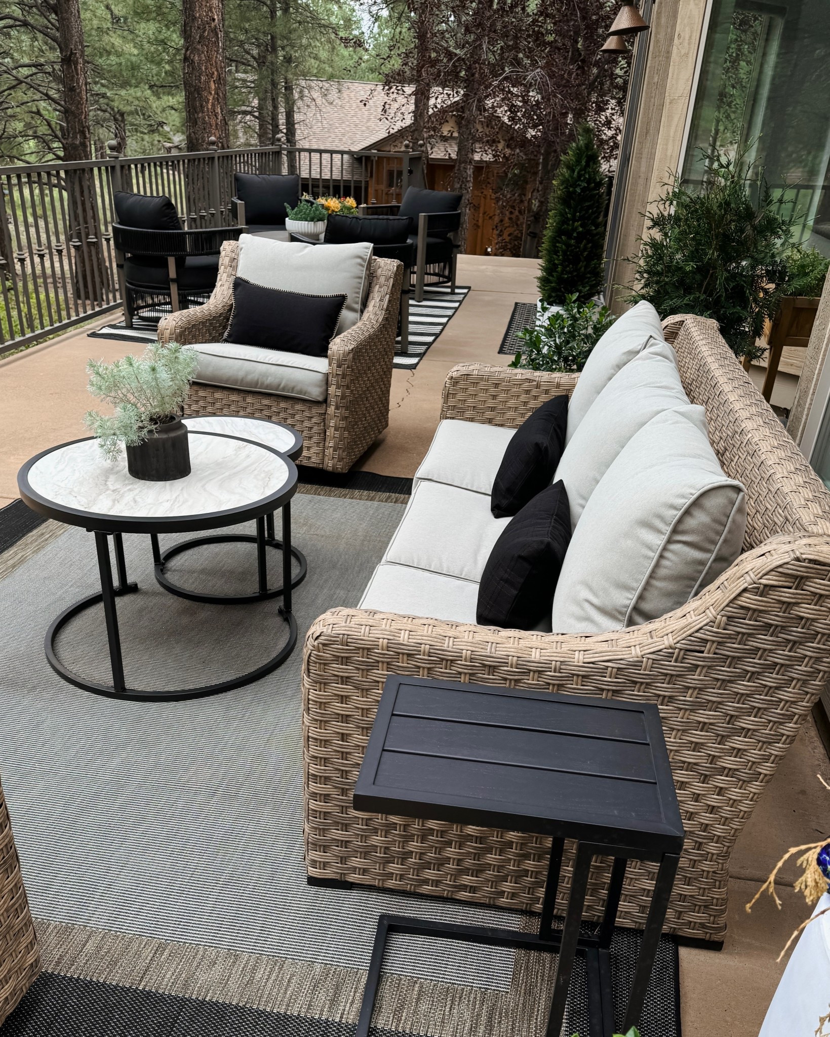 A few affordable little upgrades I made to our outdoor patio from Amazon and Walmart . New stripe rug, herb garden stakes, new planters and the best faux tree (my real plants had a very hard time surviving this summer) accent pillows, and this outdoor grill we have been loving 



#LTKFamily #LTKHome #LTKSeasonal