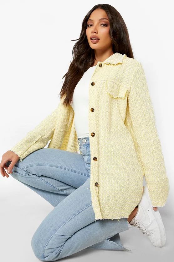 Tall Boucle Shacket | Boohoo.com (US & CA)