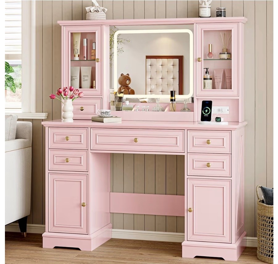 #pink #pinkvanity #girlsroom ##pinkdresser #newroom #teengirl
