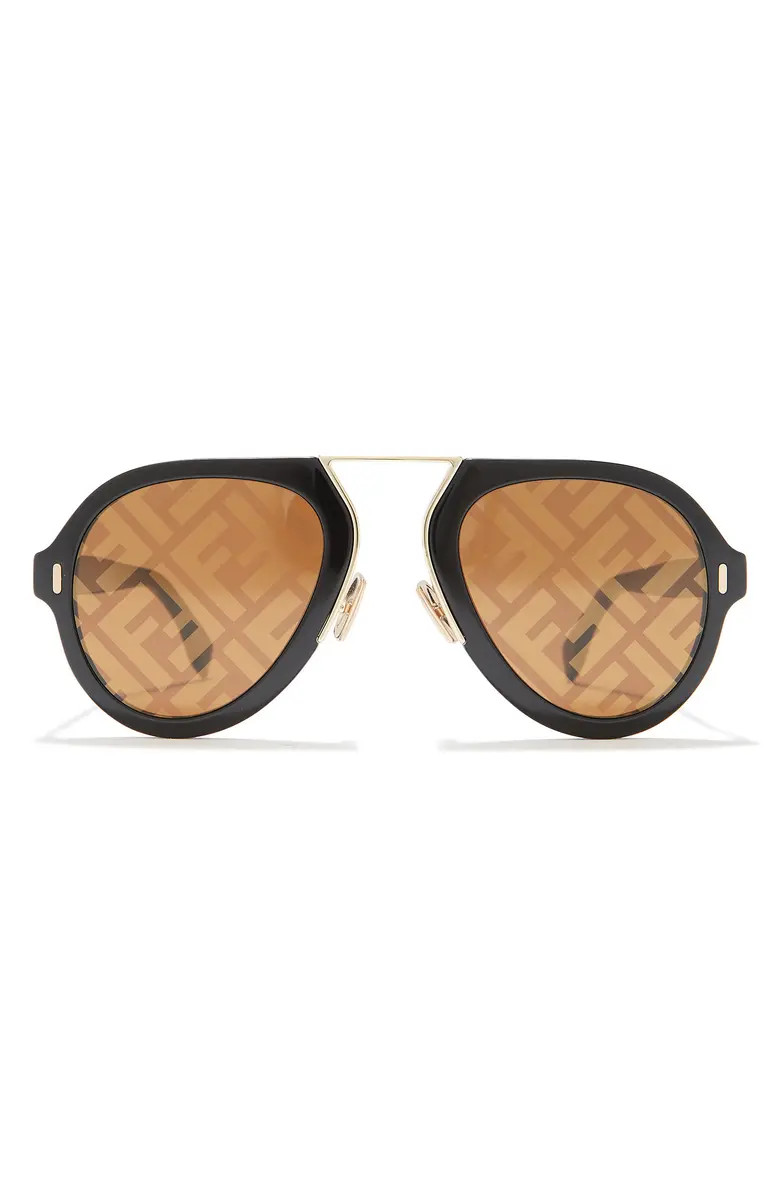 FENDI 53mm Logo Aviator Sunglasses | Nordstromrack | Nordstrom Rack