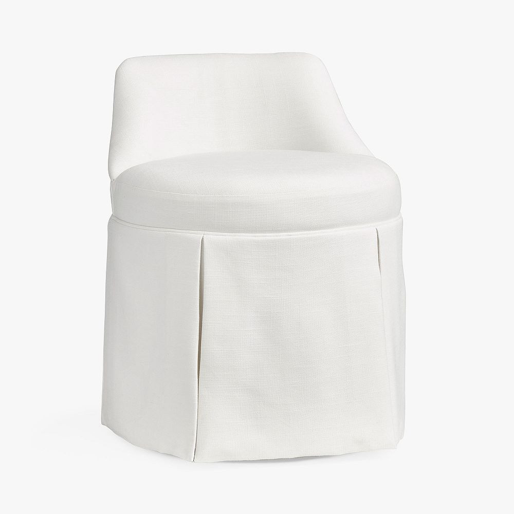 Kennedy Pleated Swivel Vanity Stool | Pottery Barn Teen