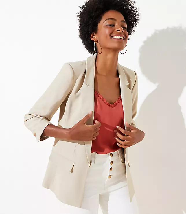 3/4 Sleeve Open Blazer | LOFT