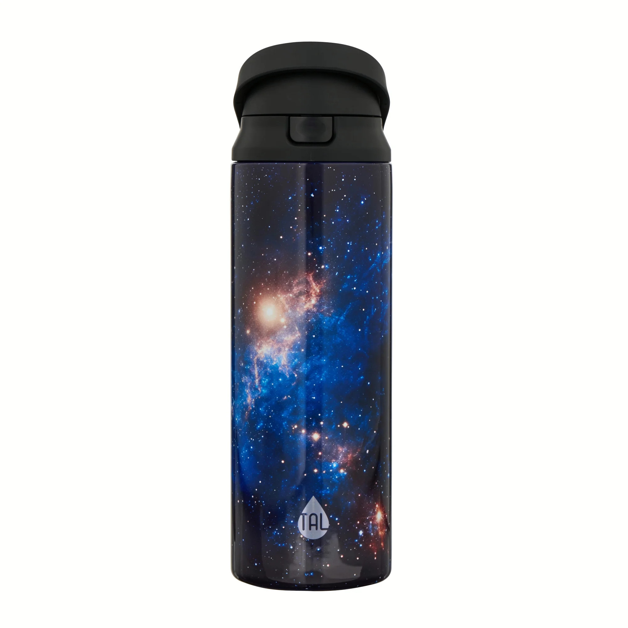 TAL 24oz Stainless Steel 2-in-1 Straw and Chug Water Bottle with Push Lid, Black Space - Walmart.... | Walmart (US)