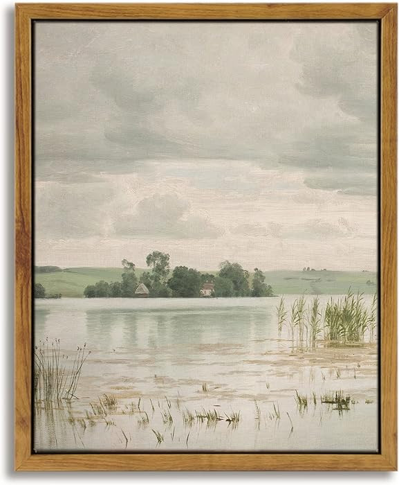 InSimSea Framed Canvas Prints Art Vintage Decor, Home Decor Classical Danish Landscape Painting b... | Amazon (US)