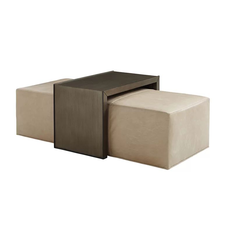 Ariana Savona Leather Cocktail Ottoman with Slide | Wayfair North America