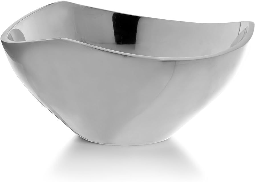 nambe Tri-Corner Bowl | Made of Metal Alloy | Large Silver Serving Bowl for Side Dishes, Home Dec... | Amazon (US)