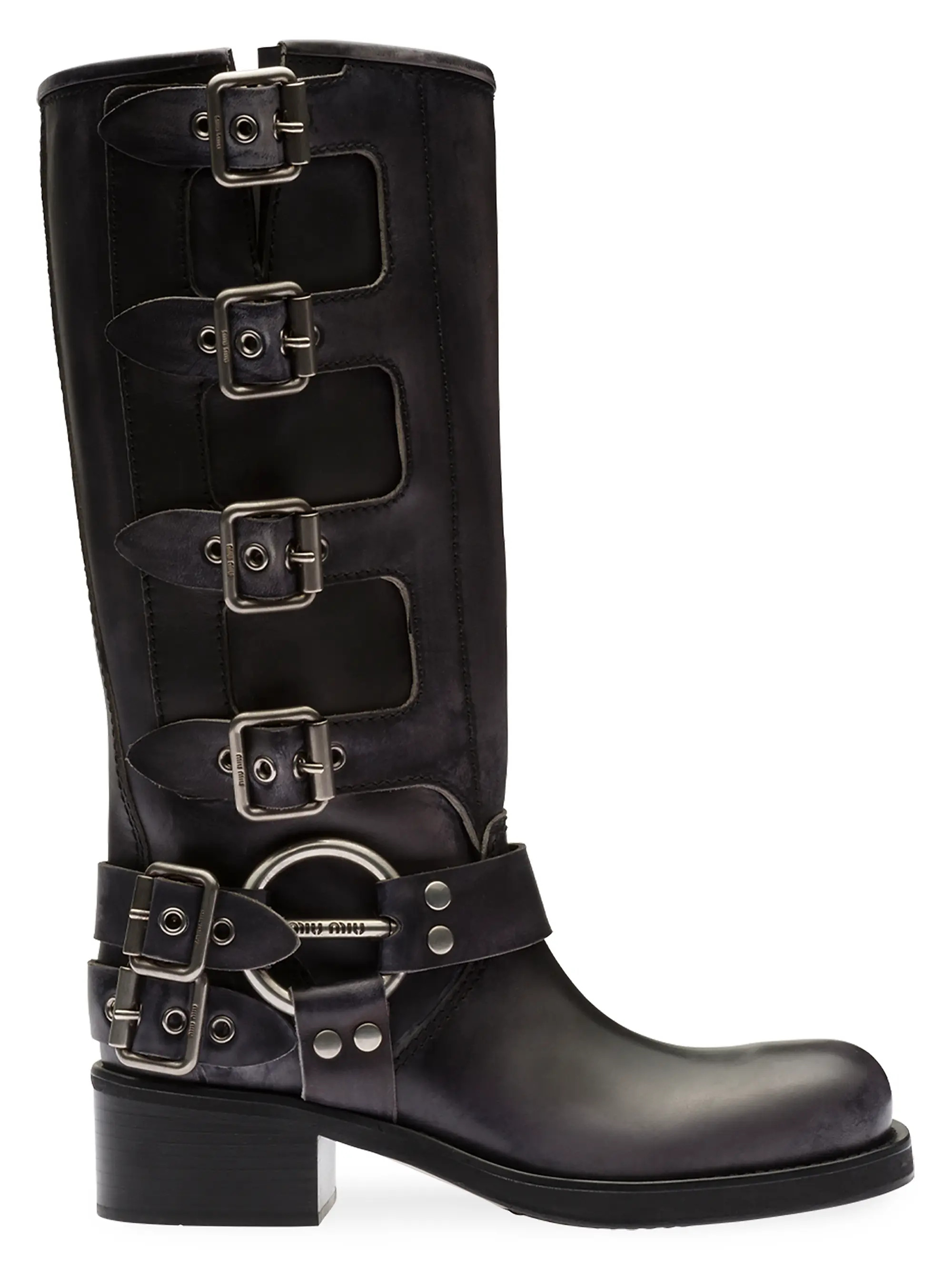 Stivali Variante Fondo 50MM Leather Block-Heel Boots | Saks Fifth Avenue