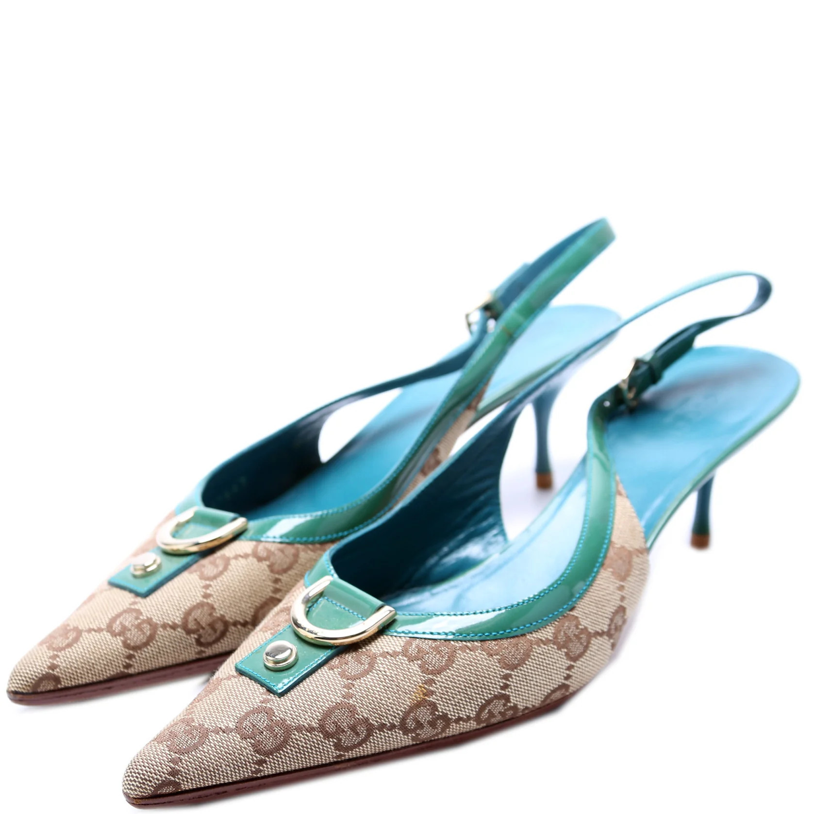 GG Canvas Kitten Heels Size 39.5 | Keeks Designer Handbags