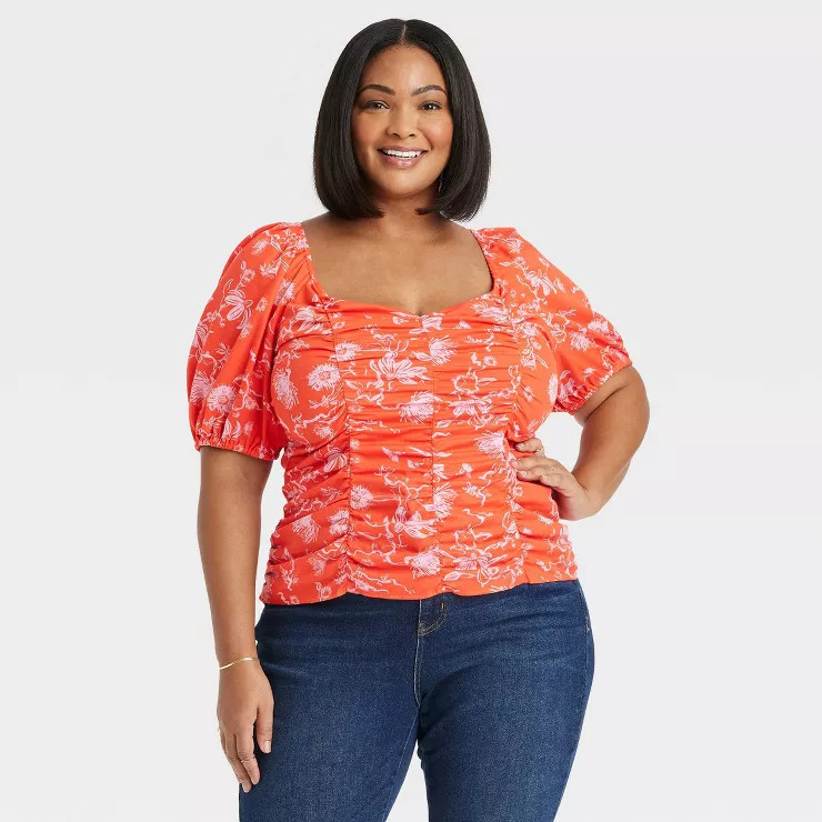 Women's Puff Short Sleeve Blouse - Ava & Viv™ | Target