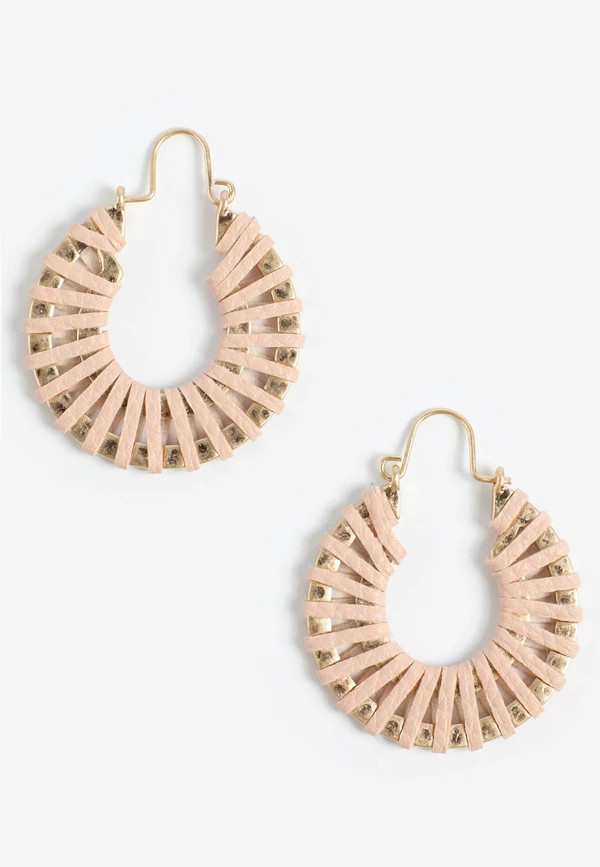 Mauve Wrapped Hoop Earrings | Maurices