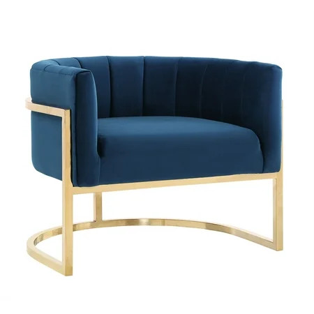 TOV Furniture Magnolia Navy Velvet Chair with Gold Base | Walmart (US)