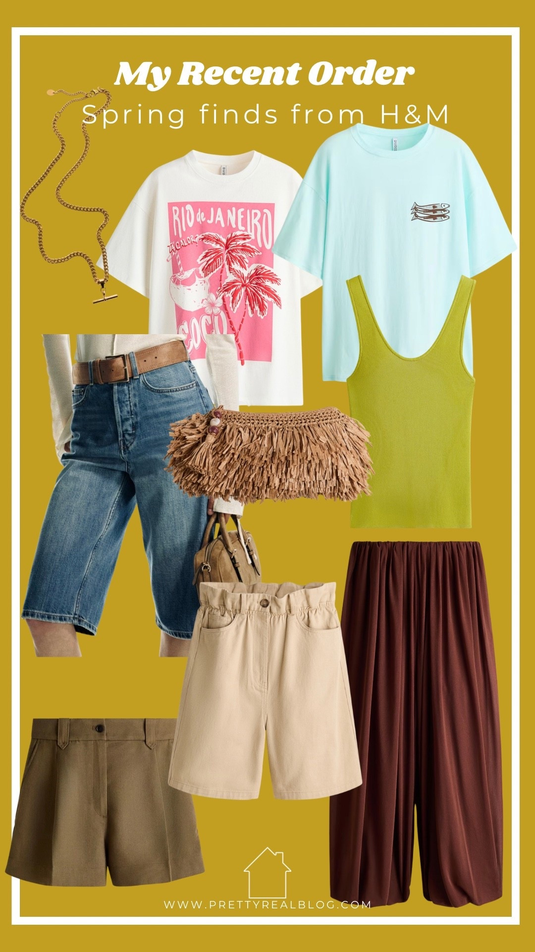My H&M order arrived today and I loved it ALL! (Purse is similar to one I have from Anthro. tank is on its way). The jean shirts run small. Everything else js TTS. Summer outfits, beach vacation outfit, vacation outfit, beach

#LTKootd