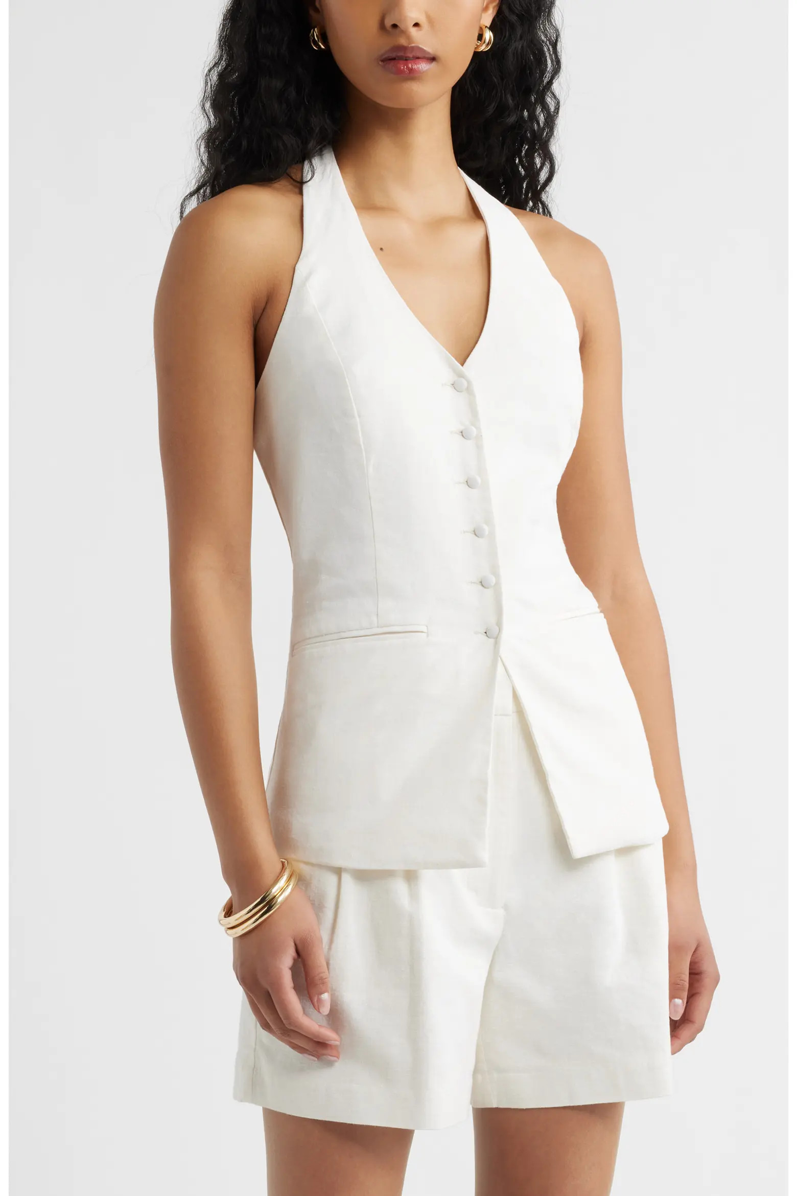 Linen Halter Vest (Women) | Nordstrom | Nordstrom