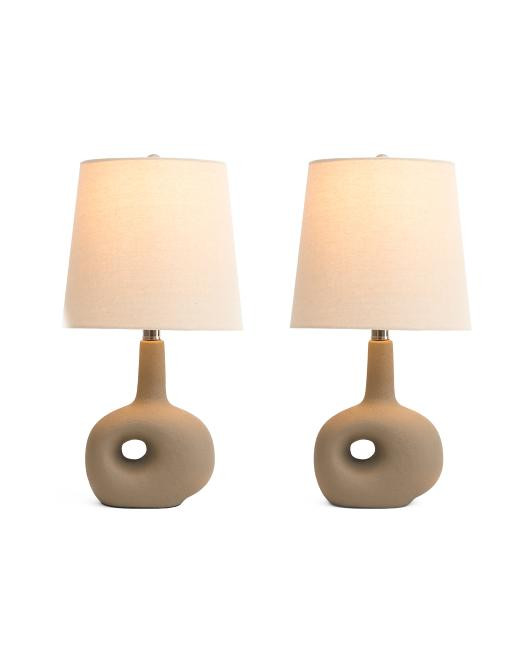 2pk 18.75in Organic Shaped Ceramic Table Lamps | TJ Maxx