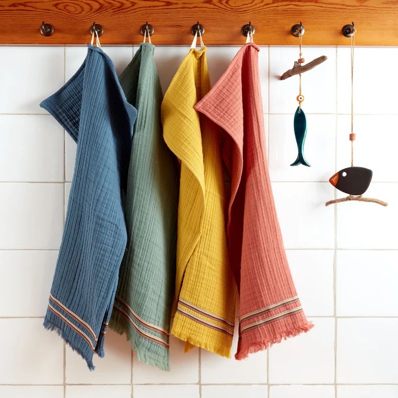 Muslin Kitchen Towel Set Of 4 - Refikadan By Refika Birgul | Etsy (US)