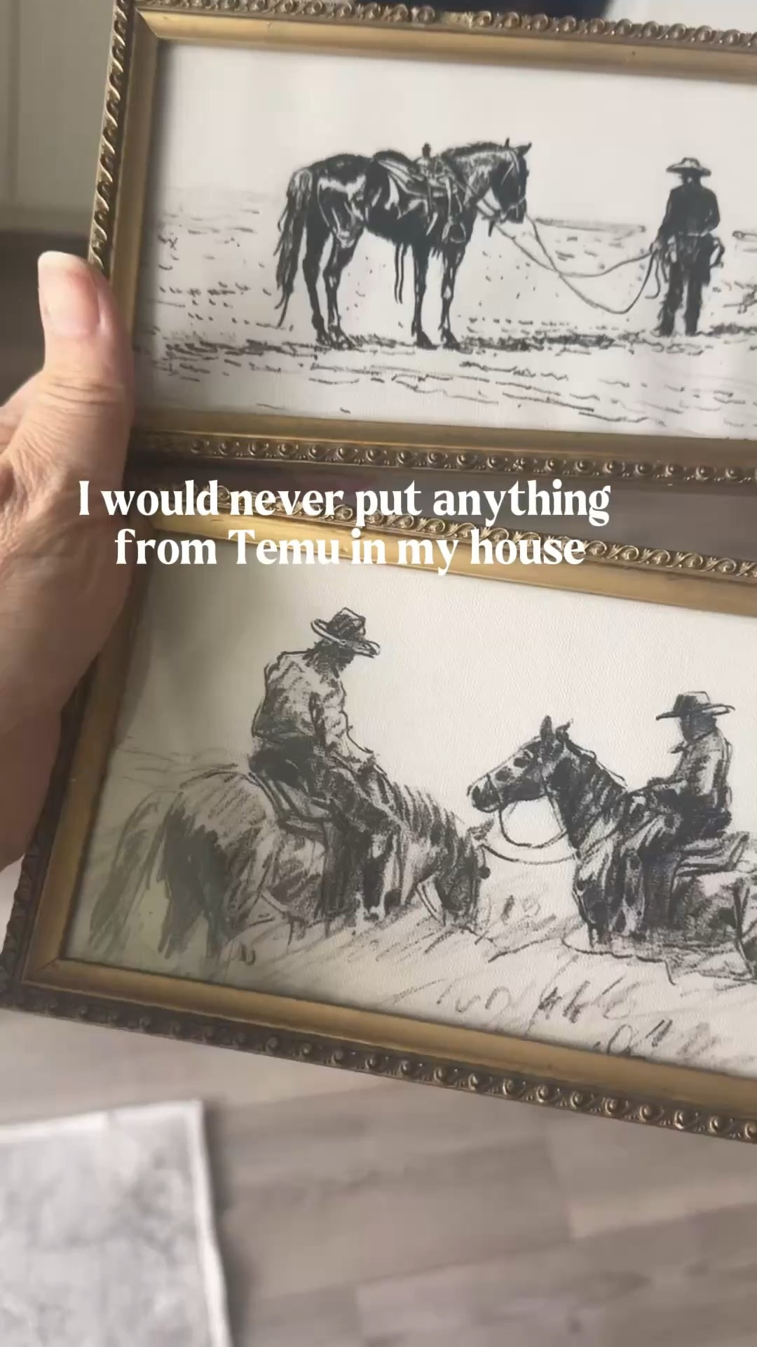 “I would NEVER put Temu in my house…”

…meanwhile half my wall art is from there 😂

Proof that you don’t need expensive sources to get a designer look — you just need a good eye (and a frame). I get my art frames at HomeSense, TJ Maxx, Target, At Home and EBay antiques!

Follow for budget decor that looks expensive ✨