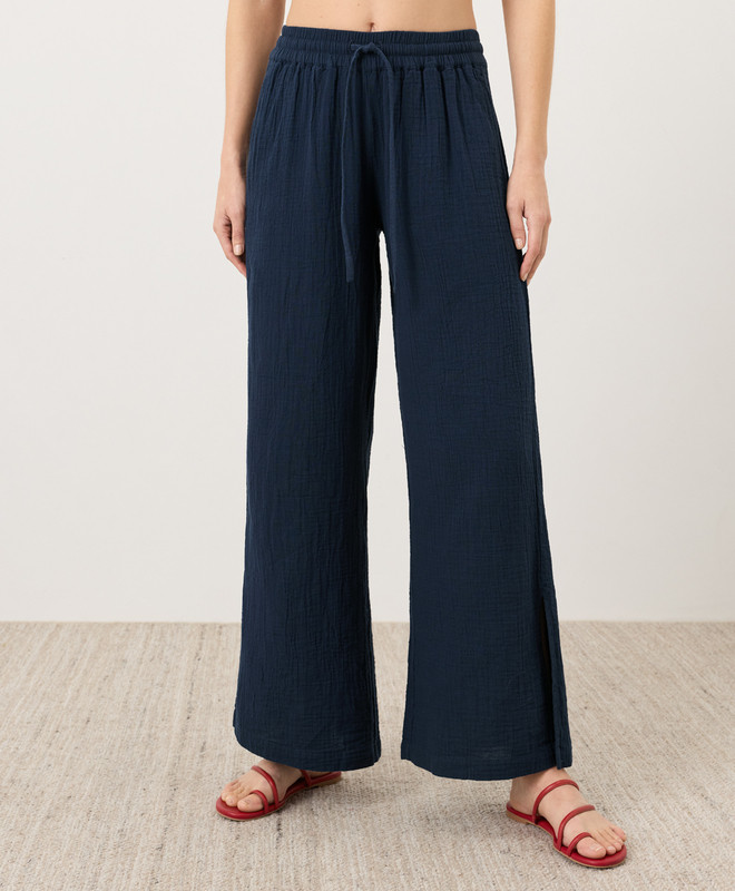 Women’s Coastal Double Gauze Split Hem Pant made with Organic Cotton | Pact | Pact Apparel