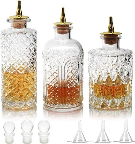 Suprobarware Bitters Bottle for Cocktails - Glass Bitters Bottle with Zinc Alloy Dash Antique Des... | Amazon (US)