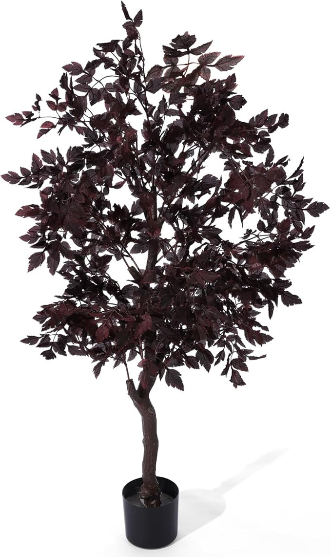 Giegxin Artificial Cimicifuga Fall Faux Trees 4.4 ft Plum Cimicifuga Stems Plant Realistic Leaf A... | Amazon (US)