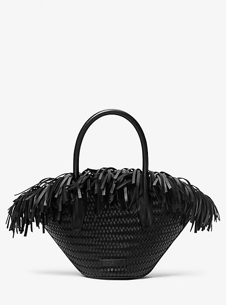 Sardinia Mini Hand-Woven Leather Basket Tote Bag | Michael Kors US