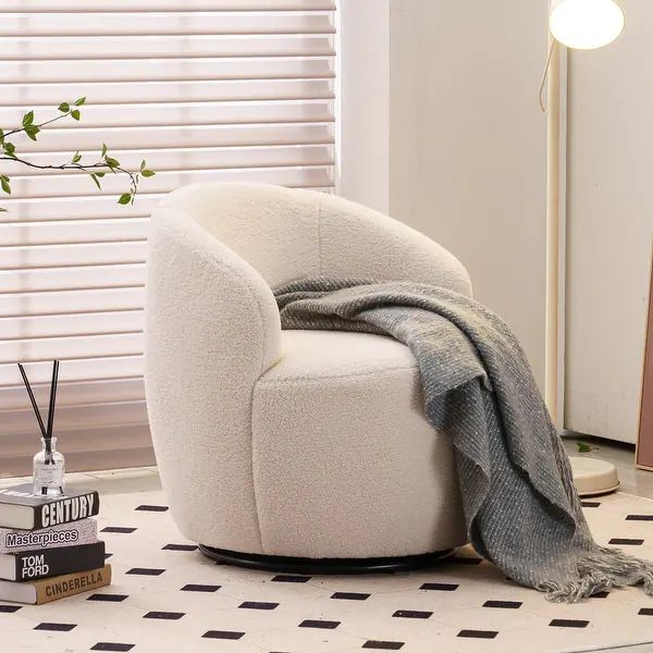 Teddy fabric swivel accent armchair - Overstock - 36148402 | Bed Bath & Beyond