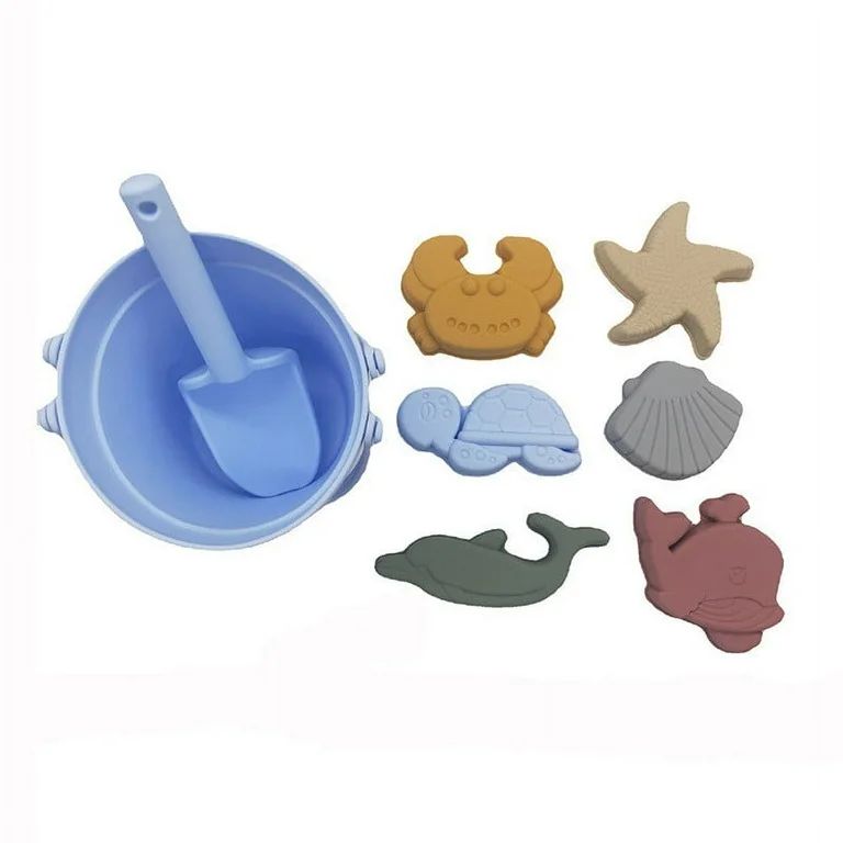 HUMJUSE 8Pcs Silicone Beach Toys Include Sand Beach Molds Set Sand Bucket Shovel Sand Molds Sand ... | Walmart (US)