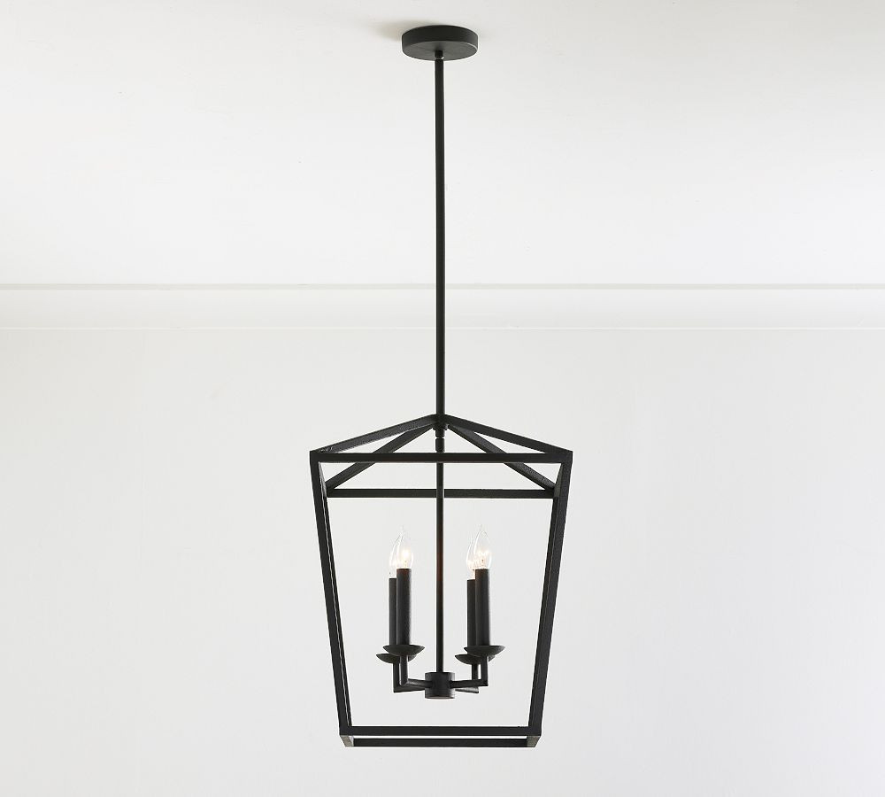 Remington Iron Lantern 24"" Pendant, Bronze | Pottery Barn (US)