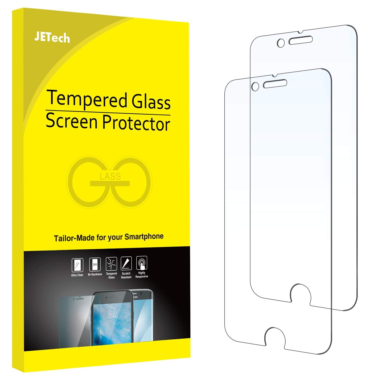 JETech Screen Protector for iPhone 7/8, 4.7-Inch, Tempered Glass Film, 2-Pack | Amazon (US)