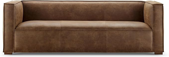 CHERS 83.3" Mid Century Modern Sofa, Luxury French Mixed Fabric Couch with Tight Back, Square Arm... | Amazon (US)