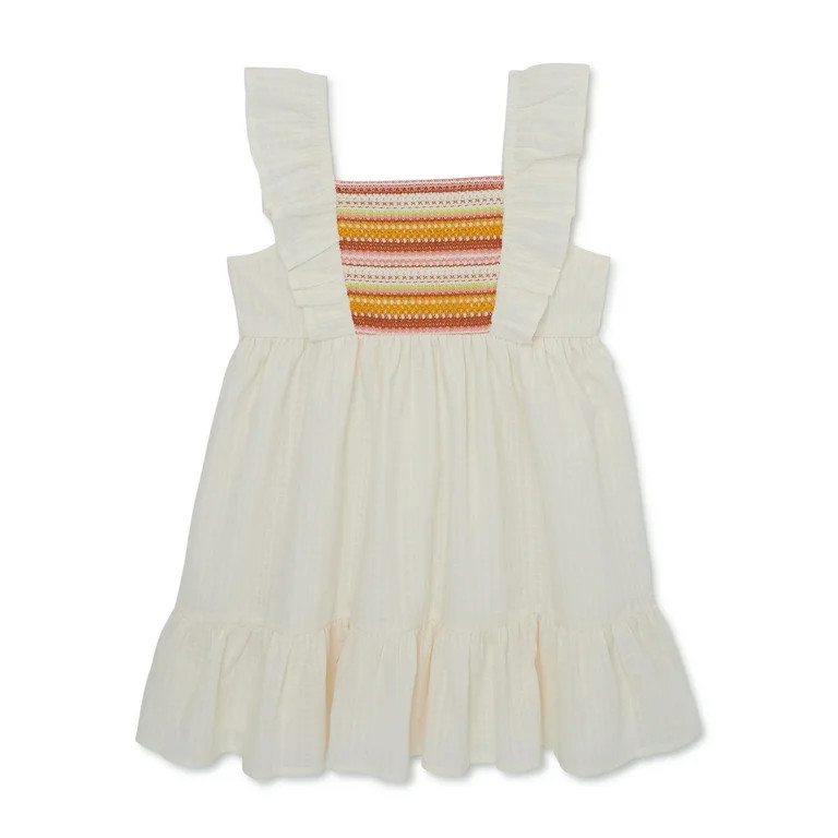 Wonder Nation Baby and Toddler Girls Sleeveless Smocked Dress, Sizes 12M-5T | Walmart (US)
