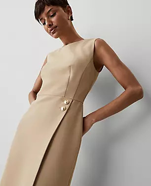 Button Waist Sheath Dress | Ann Taylor (US)