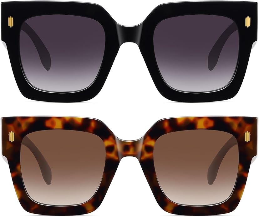 STORYCOAST Retro Square Sunglasses for Women Men Trendy Oversized Sunnies Big Shades | Amazon (US)