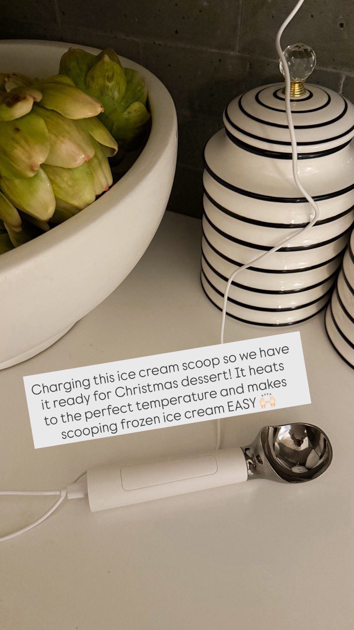 Charging this ice cream scoop so we have it ready for Christmas dessert! It heats to the perfect temperature and makes scooping frozen ice cream EASY 🙌🏻

#LTKHome #LTKKids #LTKFindsUnder50