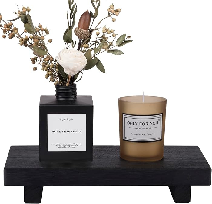 zoocatia Small Wood Tray Pedestal Stand Farmhouse Bathroom Decor Decorative Wooden Riser Kitchen ... | Amazon (US)