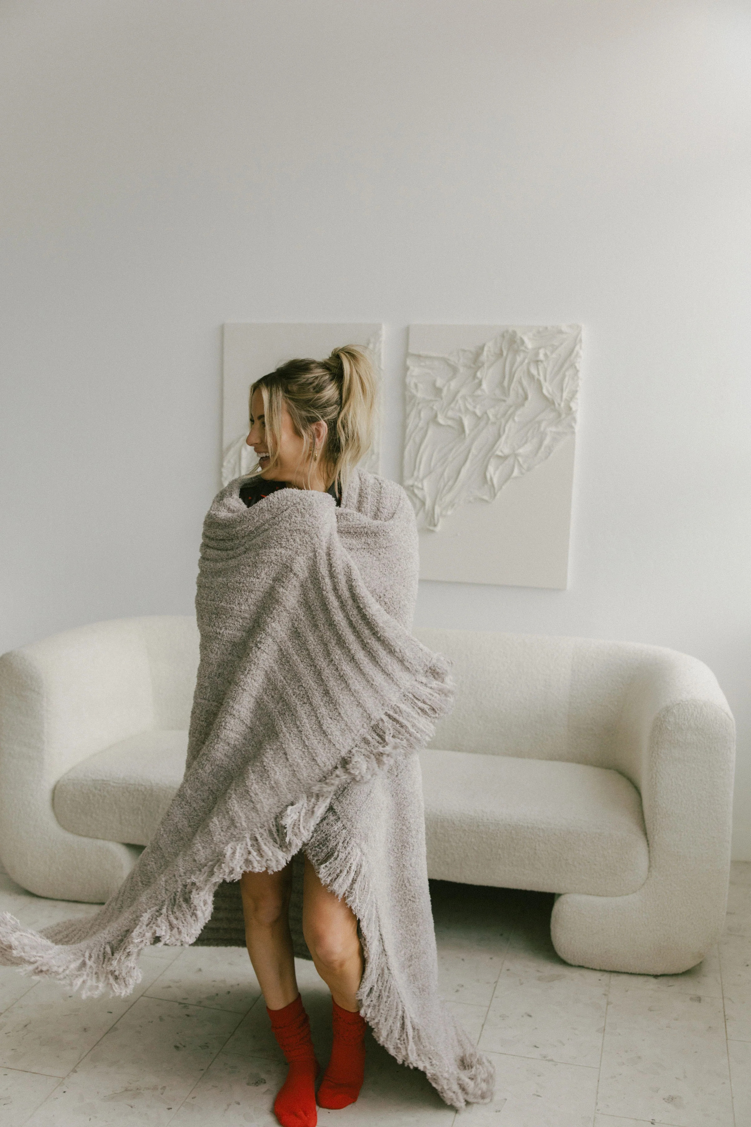 Staykation Heather Ribbed Tassel Blanket | Shop Staykation