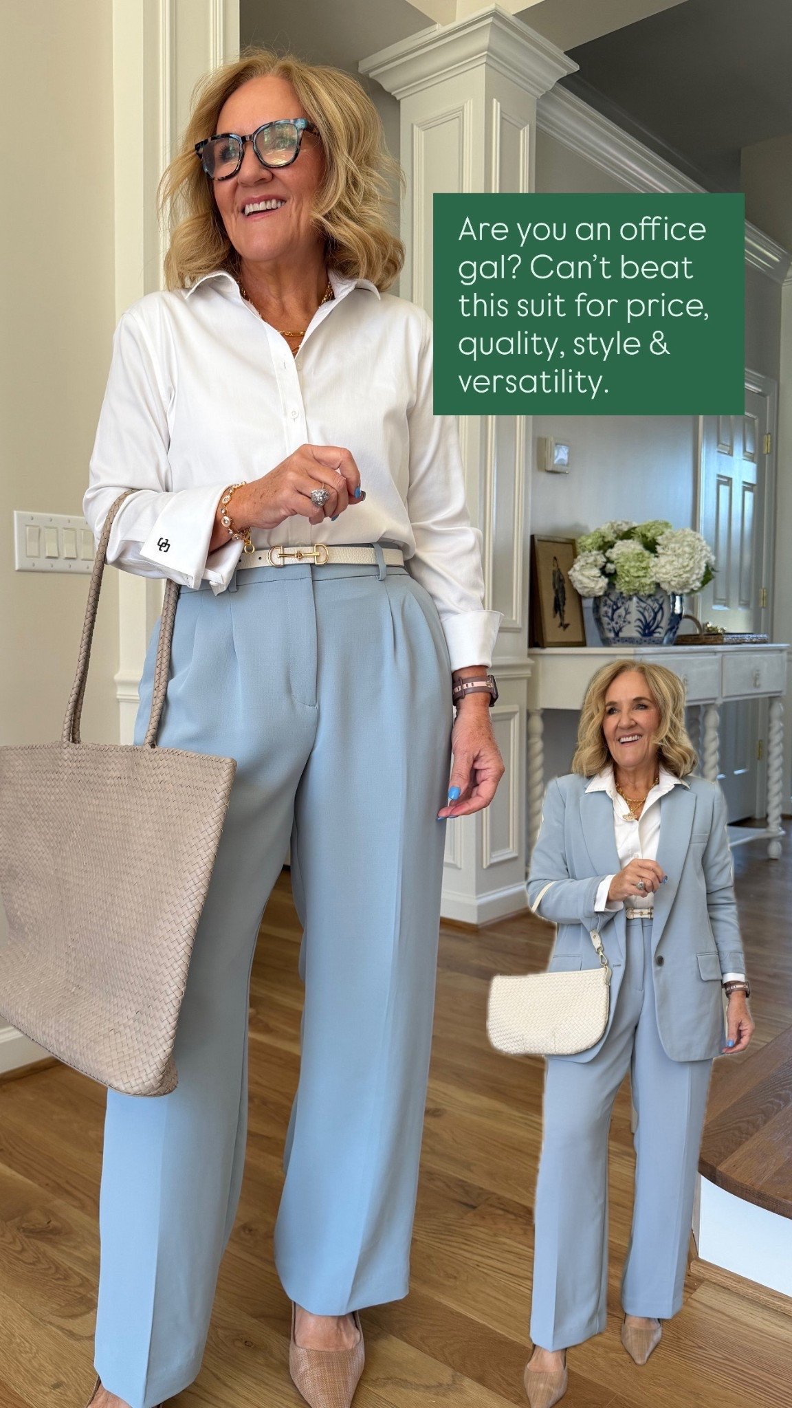 I’m loving these new arrivals for your elevated spring needs whether it be for the office, a work conference, a shower, or an evening out. We have a suit two piece pants set and two piece lounge/travel set. Everything is true to size and less noted below.
Blazer 6
Pants 8 petite green sets med petite 
White blouse size 1.0
Lounge set top medium 
Lounge set bottom med petite White blouse
Cardigan medium 
Graphic tee medium 
10% off code on my purse NANETTE by Eric habits 

#LTKWorkwear #LTKSaleAlert #LTKOver40

#LTKSaleAlert #LTKWorkwear #LTKOver40