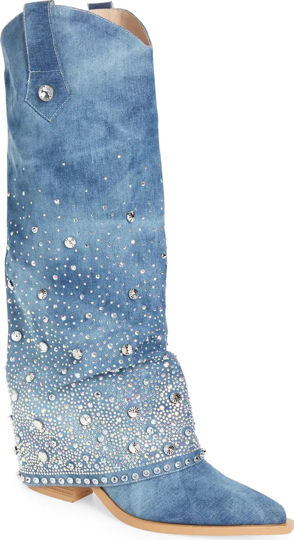 Mellow Rhinestone Denim Western Boot (Women) | Nordstrom
