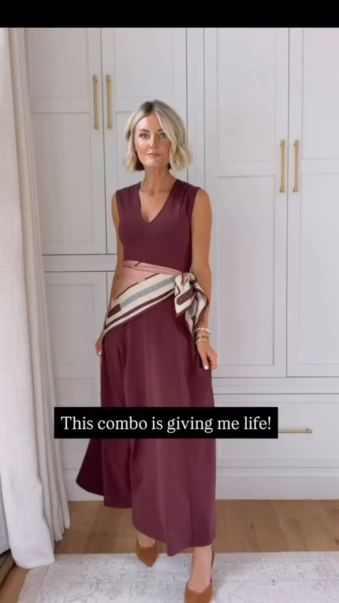 Another one of my favorite ways to style a scarf! Adds interest to any solid dress, and the colors 👏🏼 so good!  Part of the Friends and Family sale with code FAMILY! 

Loverly Grey, Tuckernuck, sale alert, fall accessories

#LTKootd #LTKSeasonal #LTKSaleAlert