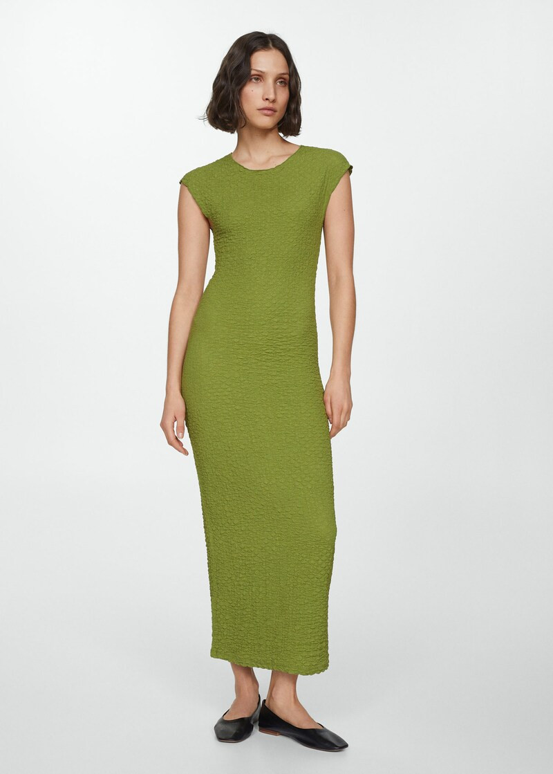 Long textured dress -  Women | Mango USA | MANGO (US)