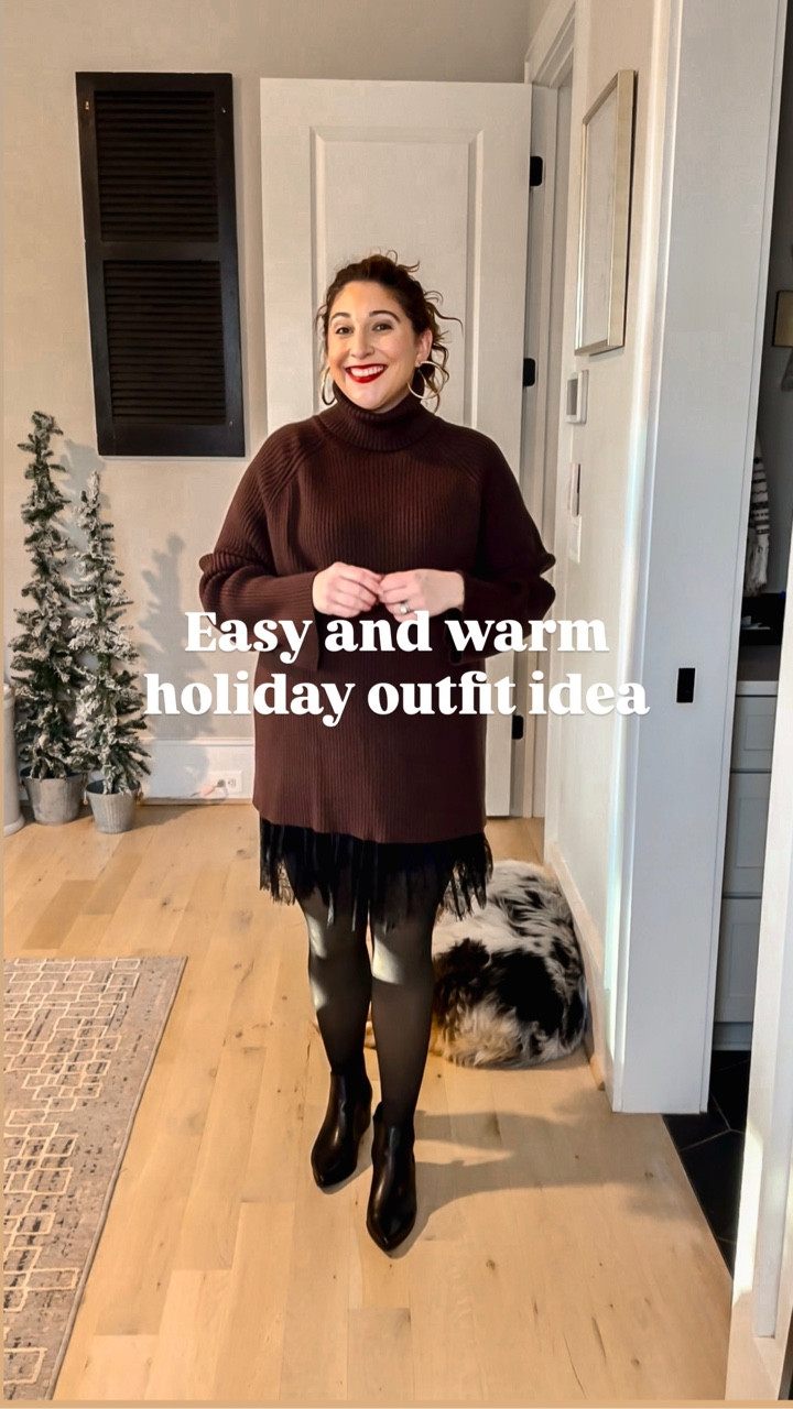 Yall. Fleece tights are a GAME CHANGER for holiday outfit options! If you don’t own a pair already, I highly recommend! Also, how do we feel about all the color scheme on trend this year? Brown is still really in! 

Say BROWN to get the links to this outfit sent to your DMs 

https://liketk.it/5GoQS #holidayoutfit #midsizefashion