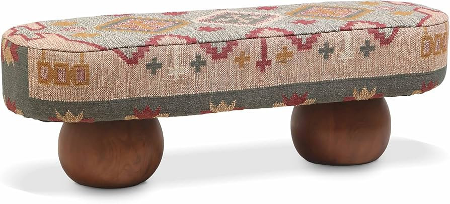 Tov Furniture Rizi Textured Wool Upholstered Bench | Amazon (US)