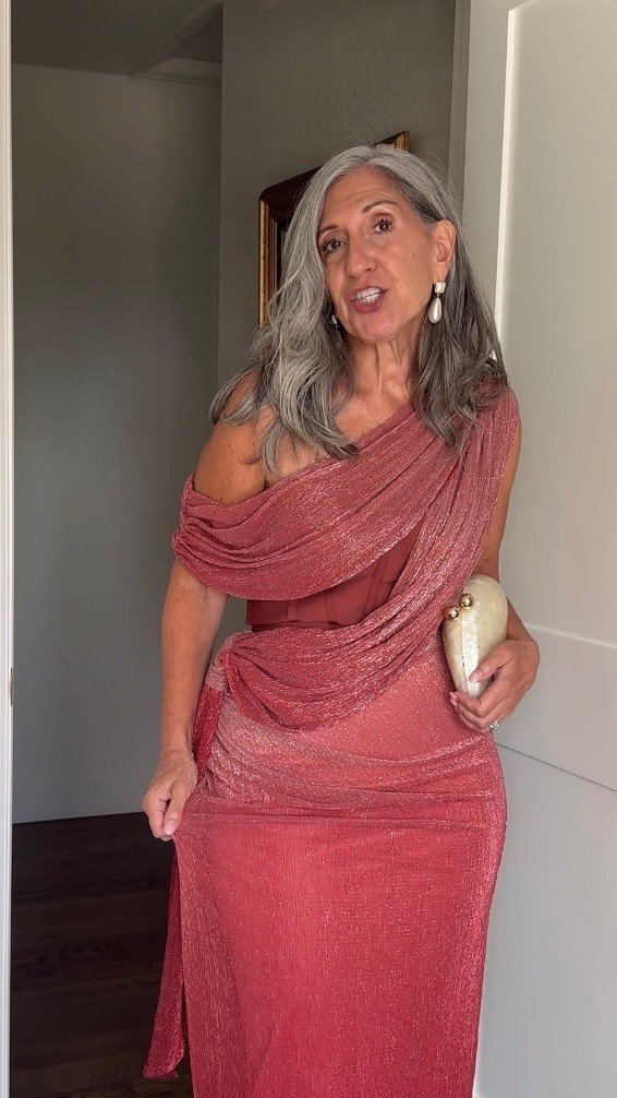 🥂 Mother of the Bride | Mother of the Groom | Wedding Guest and Rehearsal Dinner Dresses

The draped one-shoulder neckline elongates the frame while the metallic shimmer catches the light with every movement. Effortless and romantic for an outdoor celebration.

Save this and share it with a friend who's shopping. 💌

Claudia | 5'4½" | 135 | medium or 6

Wedding Guest Dress | Fashion over 50 | Mother of the Bride | Mother of the Groom | Black Tie | Formal Gown | Summer Wedding | Fall Wedding | Tummy Flattering Dresses | Special Occasion

#LTKSeasonal #LTKOver40 #LTKWedding